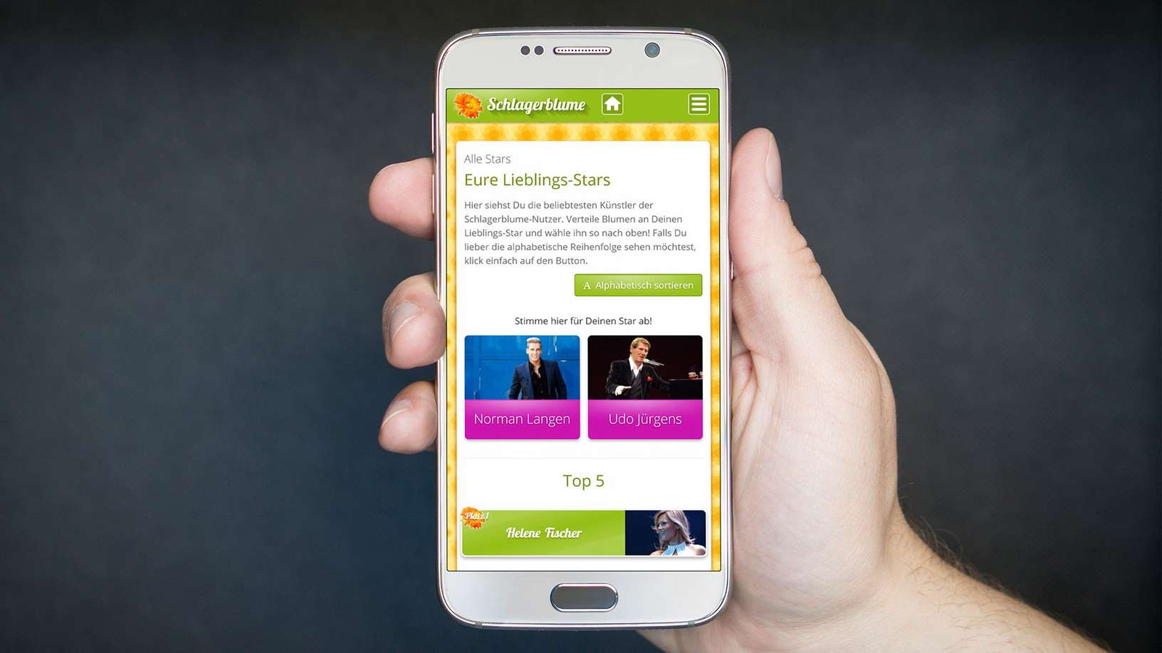 Voting Area of Schlagerblume App