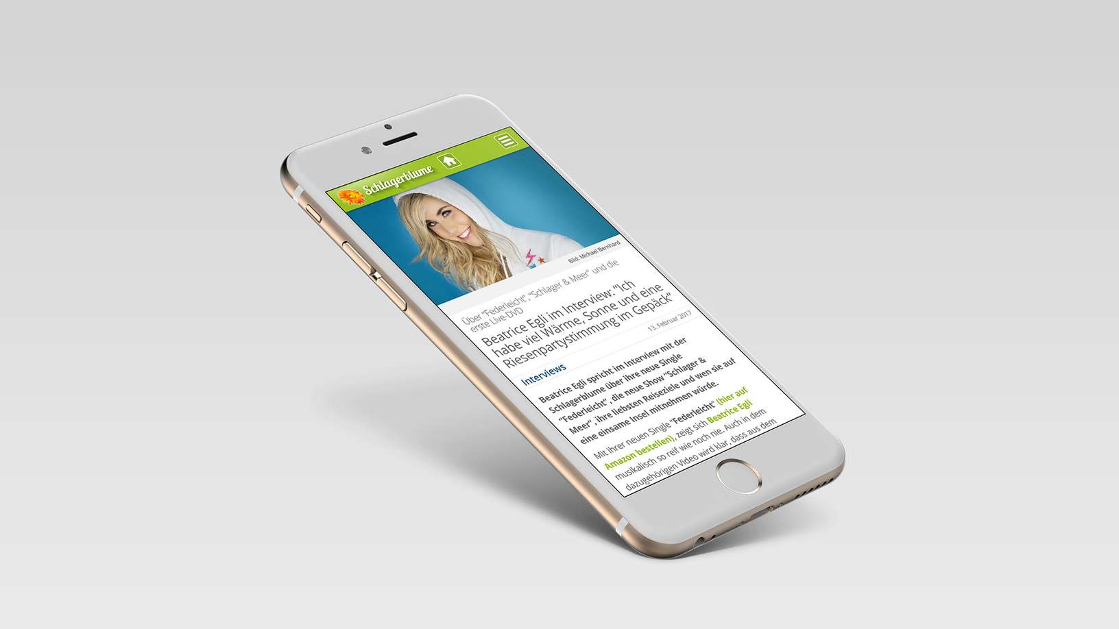 Schlagerblume Article on iPhone