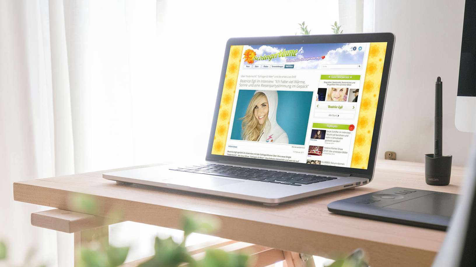 Schlagerblume Website on MacBook