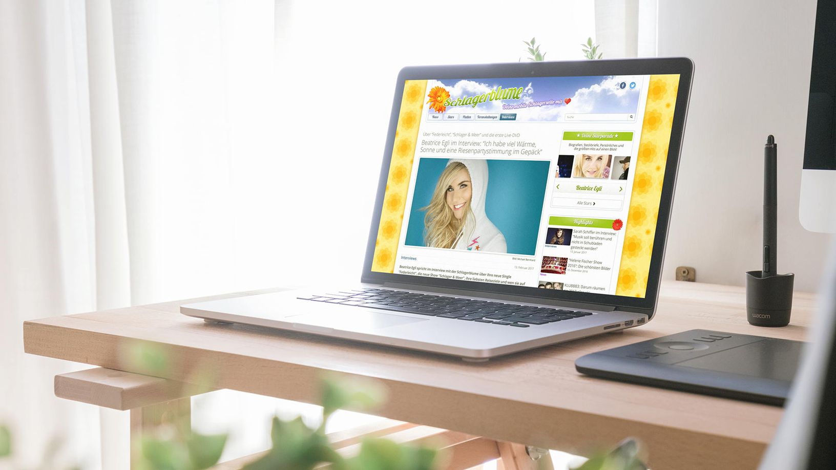 Schlagerblume Website on MacBook