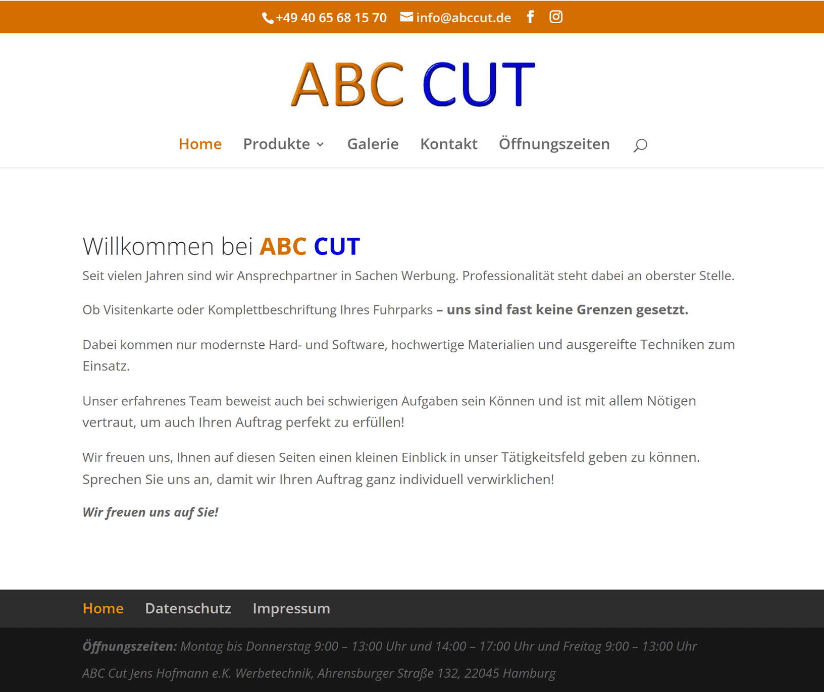 ABCcut homepage with company introduction and main navigation