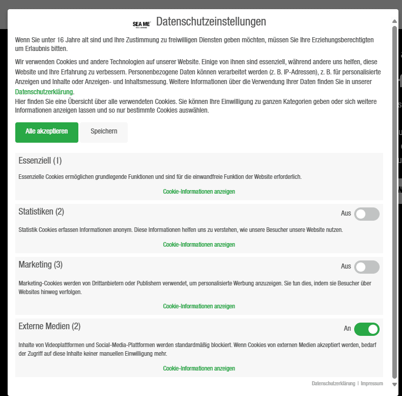 SEA ME Cookie Banner